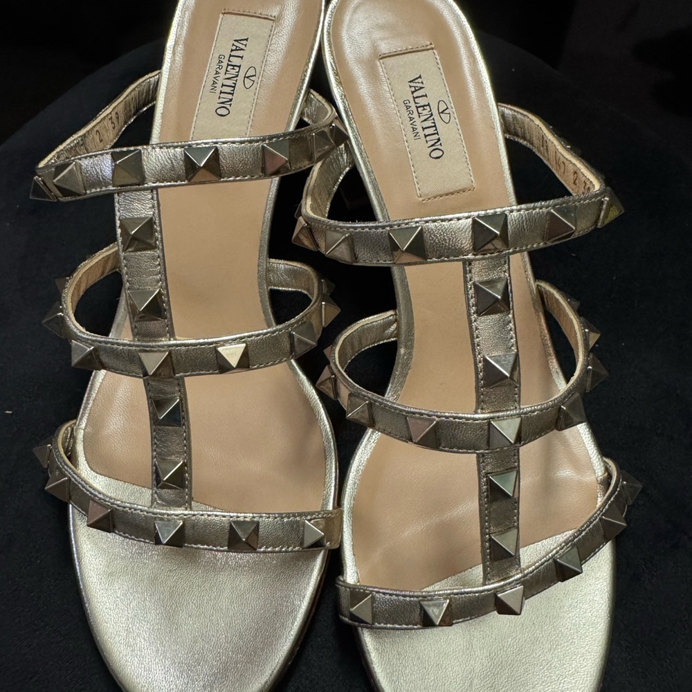 Valentino Women's Gold Studded Sandals